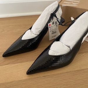 NEW slingback heel with pointed toe - black 6.5 Zara